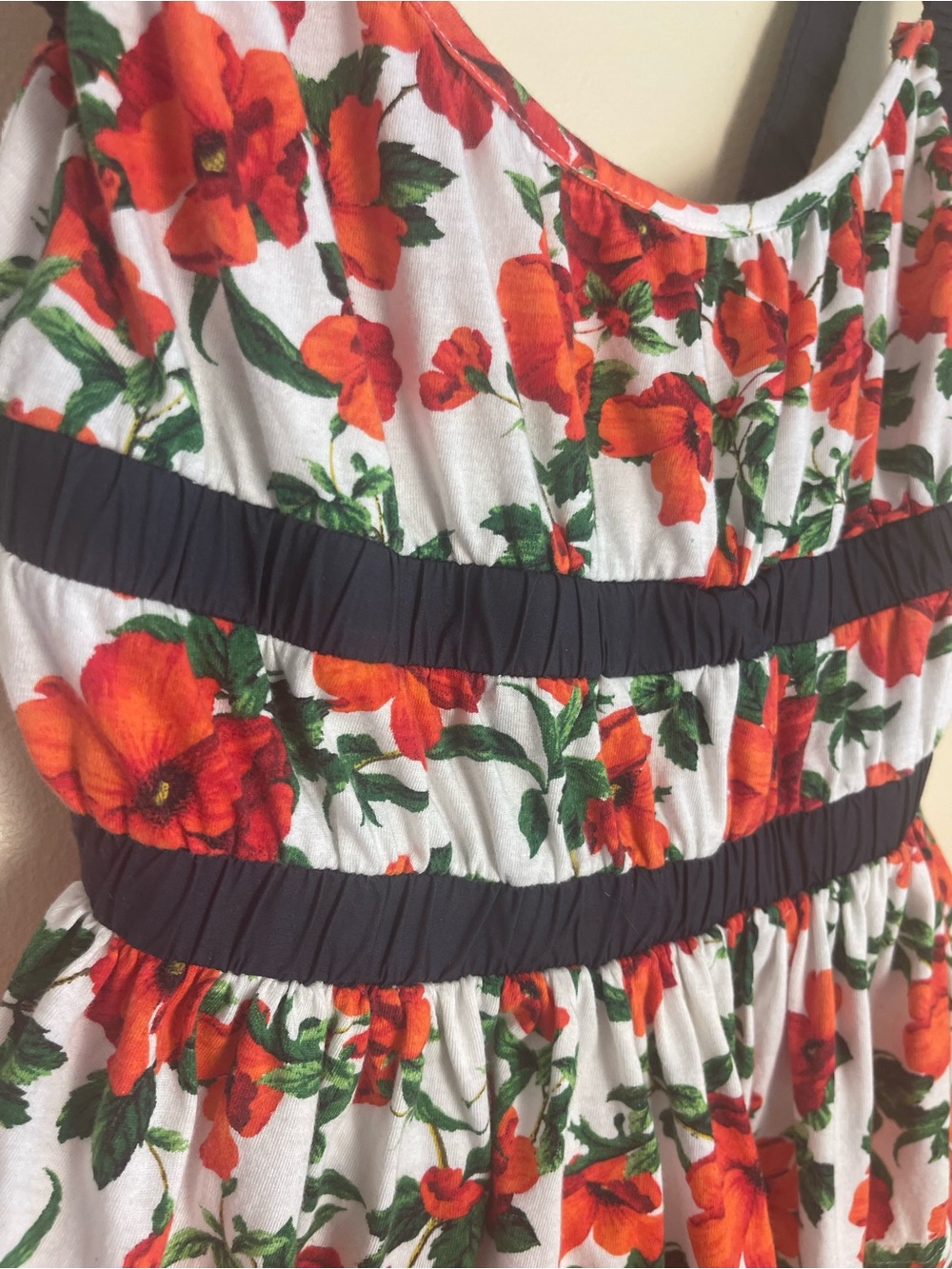 Maeve Anthropologie Floral Tank Top Stretchy Poppy Open Back Cottagecore Boho M - Picture 10 of 15